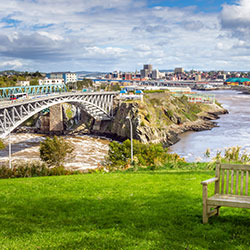 A view of Saint John, New Brunswick's cityline.